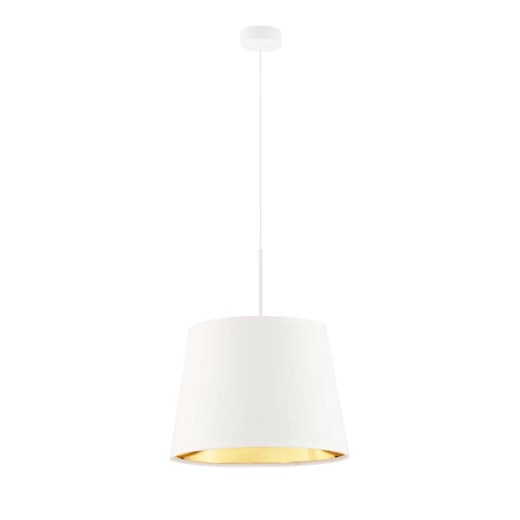 Biała lampa wisząca z abażurem ze złotym wnętrzem SARI GOLD ze sklepu Lysne w kategorii Lampy wiszące - zdjęcie 181820407