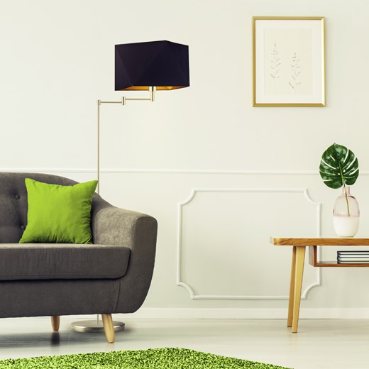 Lampa stojąca do salonu SANTIAGO GOLD na chromowanym stelażu ze sklepu Lysne w kategorii Lampy podłogowe - zdjęcie 181820496