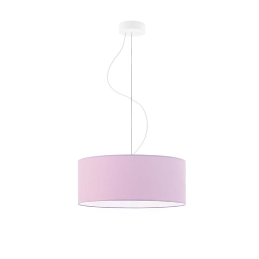 Lampa wisząca z fioletowym cylindrycznym abażurem HAJFA fi - 40 cm - kolor jasny fioletowy ze sklepu Lysne w kategorii Lampy wiszące - zdjęcie 181821207