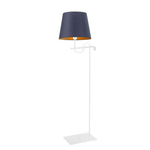 Biała lampa stojąca w stylu glamour z abażurem ze złotym wnętrzem BATA GOLD ze sklepu Lysne w kategorii Lampy podłogowe - zdjęcie 181821499