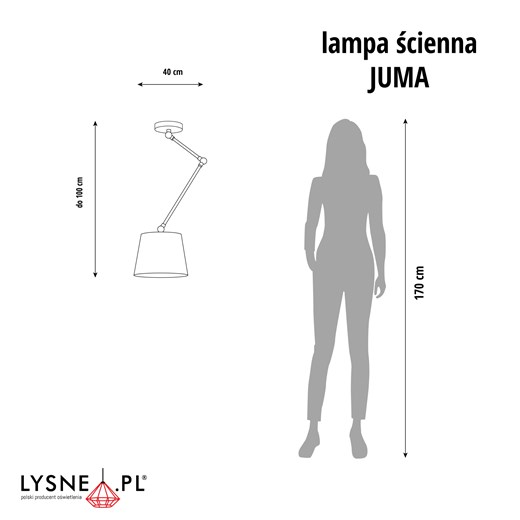 Lampa wisząca z możliwością regulacji kąta padania światła JUMA ze sklepu Lysne w kategorii Lampy wiszące - zdjęcie 181821529