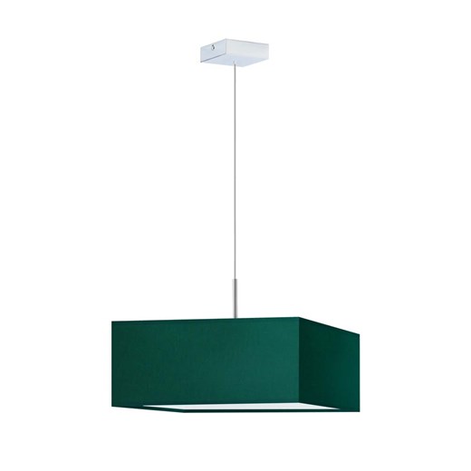 Kwadratowa lampa wisząca do salonu z zielonobutelkowym kloszem BOGOTA - kolor zieleń butelkowa ze sklepu Lysne w kategorii Lampy wiszące - zdjęcie 181822617