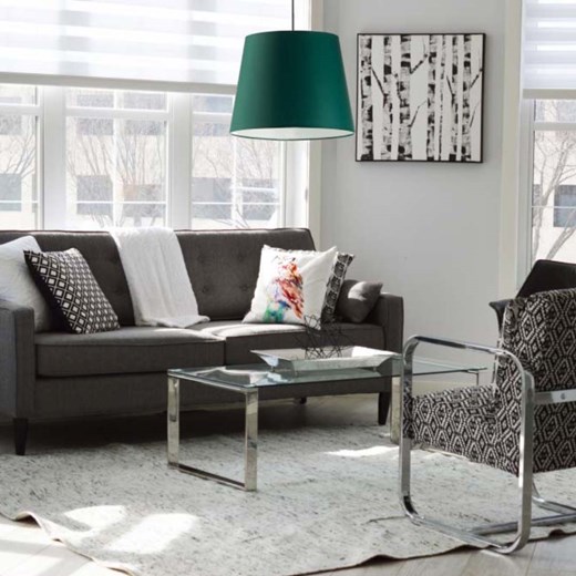 Nowoczesna lampa wisząca do salonu w stylu japandi SARI - kolor zieleń butelkowa ze sklepu Lysne w kategorii Lampy wiszące - zdjęcie 181822817