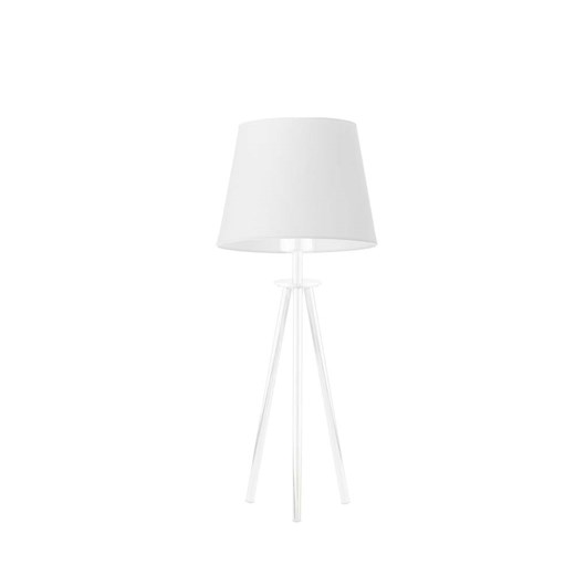 Biała lampka nocna LED na trójnogu do sypialni BERGEN ze sklepu Lysne w kategorii Lampy stołowe - zdjęcie 181822847