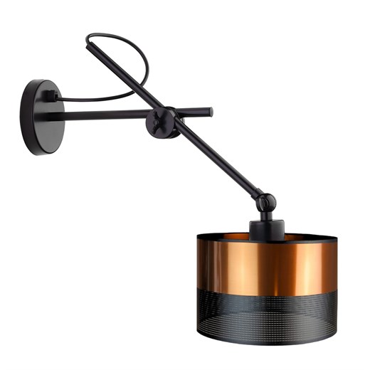 Regulowana lampa ścienna HAMILTON GLAM kinkiet czarno-miedziany w stylu glamour ze sklepu Lysne w kategorii Lampy ścienne - zdjęcie 181822896