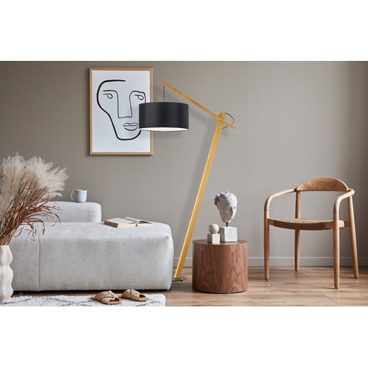 Elegancka lampa podłogowa drewniana TORINO do czytania w salonie ze sklepu Lysne w kategorii Lampy podłogowe - zdjęcie 181823217
