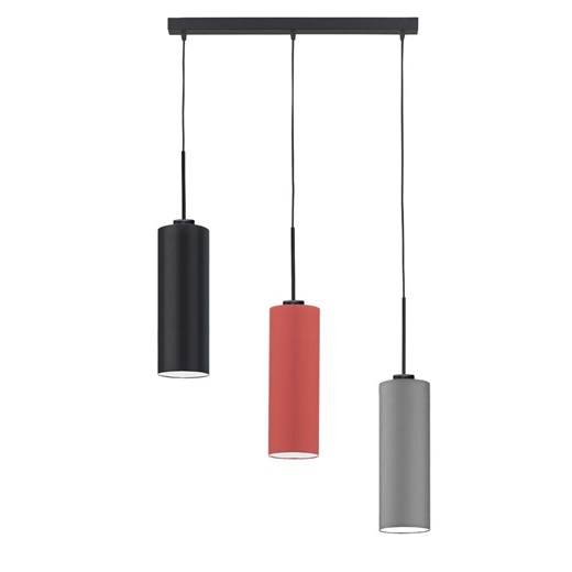 Potrójna lampa wisząca na czarnej listwie BORNEO z kolorowymi, podłużnymi abażurami 15x35 cm ze sklepu Lysne w kategorii Lampy wiszące - zdjęcie 181823405