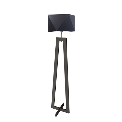 Czarna lampa podłogowa drewniana  w stylu rustykalnym BAKU ze sklepu Lysne w kategorii Lampy podłogowe - zdjęcie 181823919