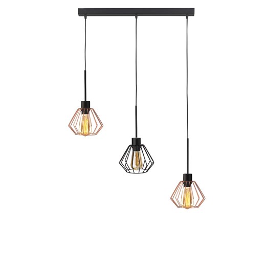 Lotftowa lampa wisząca na listwie 3-punktowa ROMOS LOFT z regulowaną długością przewodu ze sklepu Lysne w kategorii Lampy wiszące - zdjęcie 181824216