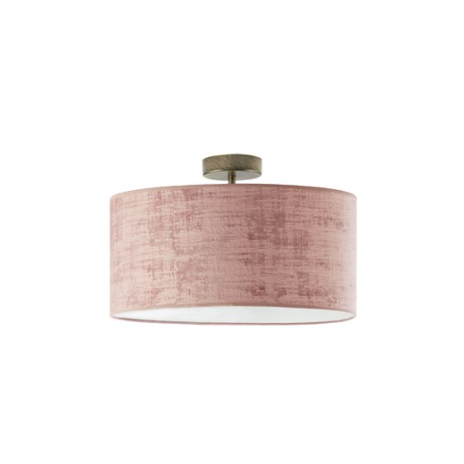 Lampa przysufitowa z welurowym kloszem WENECJA VELUR fi - 40 cm kolor różowy ze sklepu Lysne w kategorii Lampy sufitowe - zdjęcie 181824497