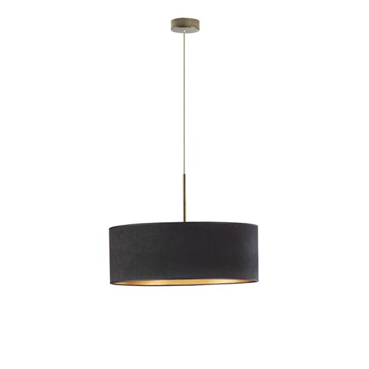 Welurowy żyrandol z regulowanym przewodem SINTRA VELUR fi - 50 cm kolor czarny ze złotym wnętrzem ze sklepu Lysne w kategorii Lampy wiszące - zdjęcie 181824517