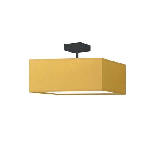 Musztardowa lampa sufitowa do salonu z kwadratowym abażurem 40x40 cm ALBA - kolor musztardowy ze sklepu Lysne w kategorii Lampy dziecięce - zdjęcie 181825316