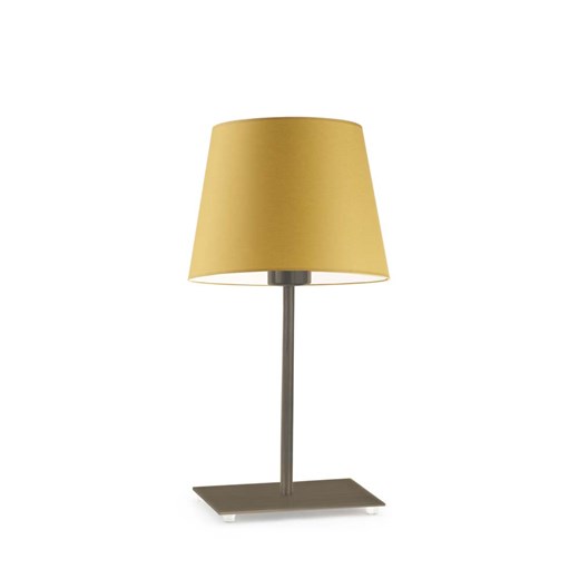 Nowoczesna lampka nocna LED w starym złocie GENUA musztardowy abażur ze sklepu Lysne w kategorii Lampy stołowe - zdjęcie 181825346
