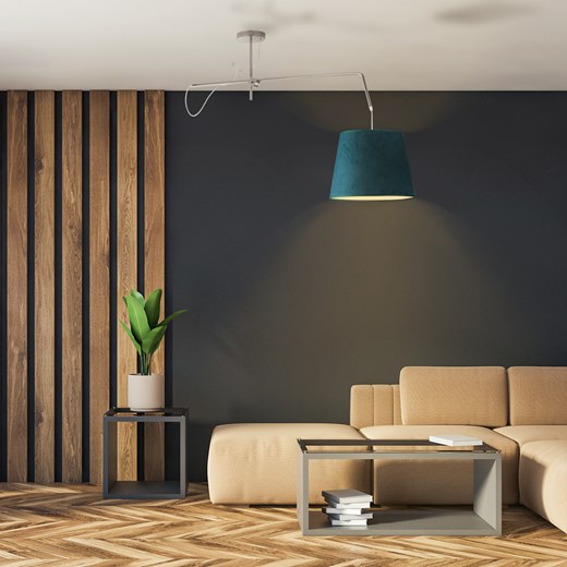 Srebrna lampa sufitowa na wysięgniku ruchomym OVIEDO VELUR ze sklepu Lysne w kategorii Lampy sufitowe - zdjęcie 181825816