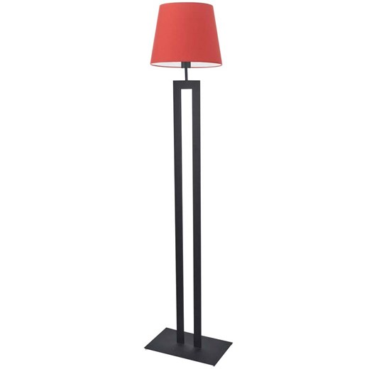 Czarna lampa podłogowa do salonu VEGAS z czerwonym abażurem ze sklepu Lysne w kategorii Lampy podłogowe - zdjęcie 181826595