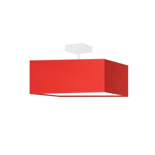 Czerwona lampa sufitowa do do kuchni z geometrycznym kloszem 40x40 cm ALBA - kolor czerwony ze sklepu Lysne w kategorii Lampy dziecięce - zdjęcie 181827626