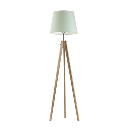 Drewniana lampa stojąca na 3 nogach ARUBA z miętowym abażurem ze sklepu Lysne w kategorii Lampy podłogowe - zdjęcie 181828378