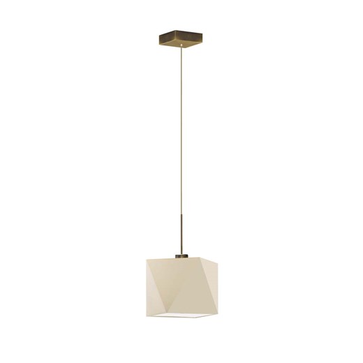 Klasyczna lampa wisząca do salonu z kremowym abażurem SALLO ze sklepu Lysne w kategorii Lampy wiszące - zdjęcie 181829356