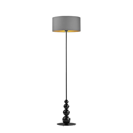 Lampa podłogowa skandynawska ROMA GOLD z szarym abażurem ze sklepu Lysne w kategorii Lampy podłogowe - zdjęcie 181829456