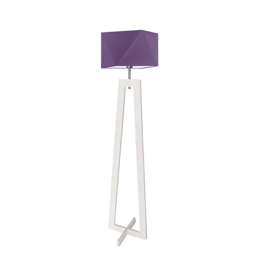 Lampa podłogowa z fioletowym abażurem drewniana BAKU ze sklepu Lysne w kategorii Lampy podłogowe - zdjęcie 181829749