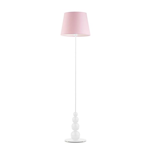 Biała lampa stojąca do pokoju dziecka z różowym abażurem LIZBONA ze sklepu Lysne w kategorii Lampy dziecięce - zdjęcie 181830698