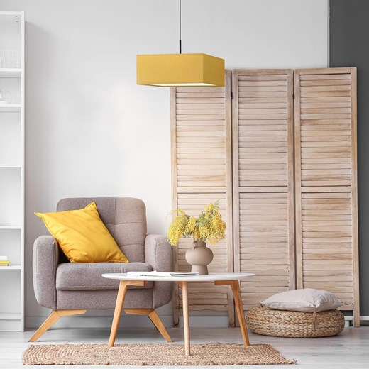 Musztardowa lampa wisząca do salonu nad stół BOGOTA - kolor musztardowy ze sklepu Lysne w kategorii Lampy wiszące - zdjęcie 181831305