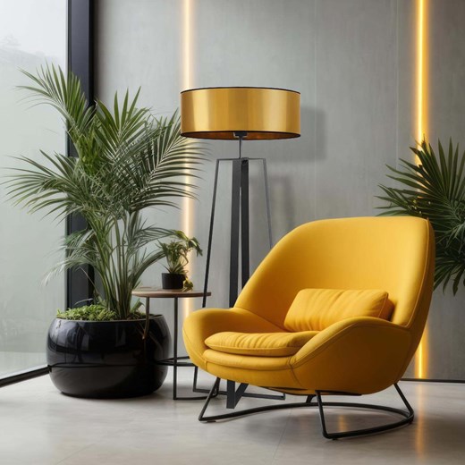Duża złota lampa podłogowa MOSS MIRROR ze sklepu Lysne w kategorii Lampy podłogowe - zdjęcie 181831349