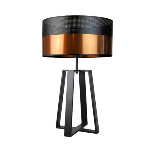Czarna lampa stołowa w stylu loft THOR GLAM z miedzianym kloszem o średnicy 40 cm ze sklepu Lysne w kategorii Lampy stołowe - zdjęcie 181832005
