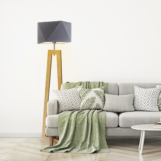 Drewniana lampa podłogowa w stylu rustykalnym BAKU ze sklepu Lysne w kategorii Lampy podłogowe - zdjęcie 181832048