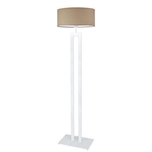 Biała lampa podłogowa do salonu KALIFORNIA z beżowym abażurem ze sklepu Lysne w kategorii Lampy podłogowe - zdjęcie 181833867