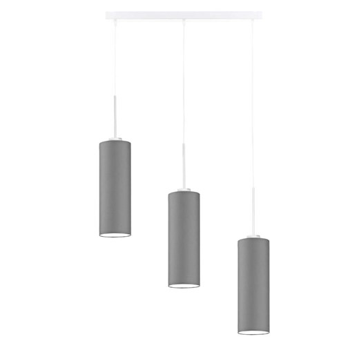 Szara lampa wisząca do kuchni z 3 źródłami światła BORNEO na białej listwie ze sklepu Lysne w kategorii Lampy wiszące - zdjęcie 181834376