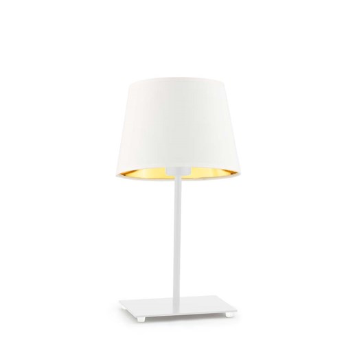 Biała lampka nocna stołowa nowoczesna GENUA GOLD ze sklepu Lysne w kategorii Lampy stołowe - zdjęcie 181835108