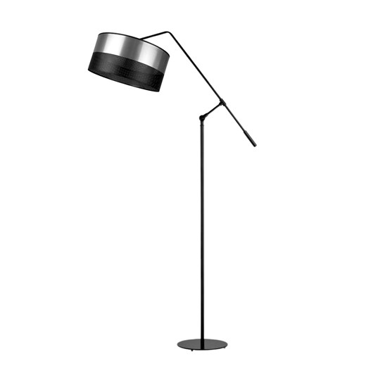 Lampa podłogowa z regulowanym ramieniem do salonu LIBERIA GLAM w czarno-srebrnej kolorystyce ze sklepu Lysne w kategorii Lampy podłogowe - zdjęcie 181835507