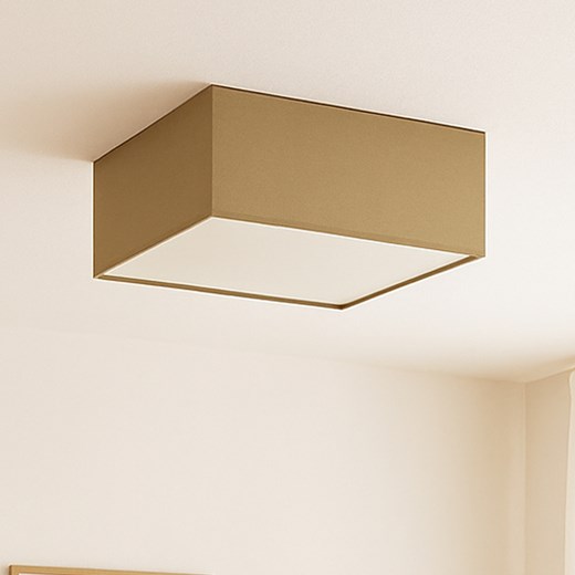 Nowoczesna lampa sufitowa do salonu ALABAMA z beżowym abażurem 40x40 cm ze sklepu Lysne w kategorii Lampy sufitowe - zdjęcie 181835997