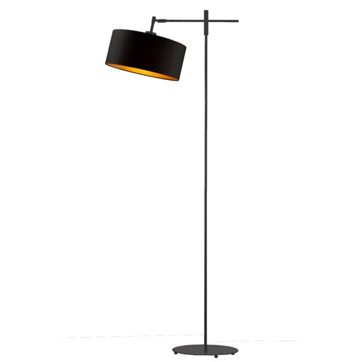 Czarna lampa podłogowa z abażurem MELTON GOLD ze sklepu Lysne w kategorii Lampy podłogowe - zdjęcie 181836088