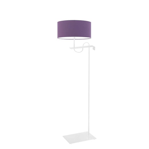 Biała lampa podłogowa z abażurem KAMERUN w stylu vintage ze sklepu Lysne w kategorii Lampy podłogowe - zdjęcie 181837088