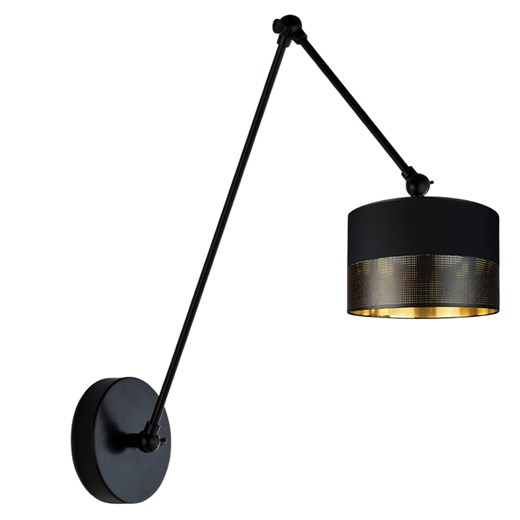 Lampa ścienna na wysięgniku w stylu glamour czarna TESNUS GLAM ze sklepu Lysne w kategorii Lampy ścienne - zdjęcie 181837379