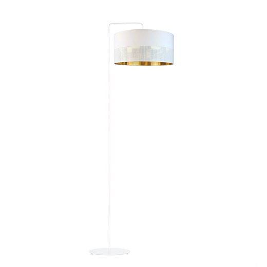 Biała lampa podłogowa do salonu BOLIVIA GLAM z włącznikiem nożnym ze sklepu Lysne w kategorii Lampy podłogowe - zdjęcie 181838459