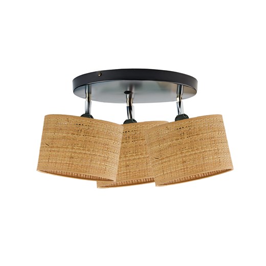 Lampa sufitowa na wysięgniku DAKOTA BOHO z regulowanymi kloszami z rattanu ze sklepu Lysne w kategorii Lampy sufitowe - zdjęcie 181838869