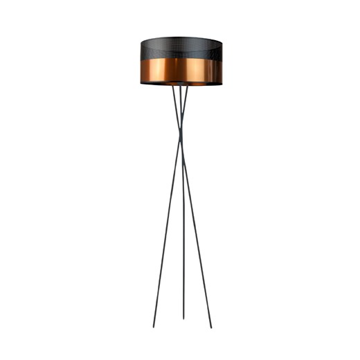 Trójnożna lampa podłogowa w stylu glamour PARYŻ GLAM czarno-miedziana ze sklepu Lysne w kategorii Lampy podłogowe - zdjęcie 181839459