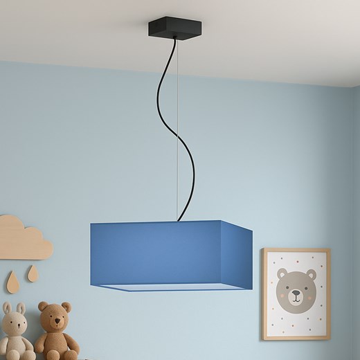 Niebieska lampa wisząca do pokoju chłopca o geometrycznym kształcie SANGRIA - kolor niebieski ze sklepu Lysne w kategorii Lampy dziecięce - zdjęcie 181839486