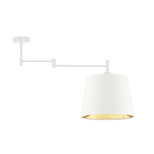 Biała lampa sufitowa do sypialni w stylu glamour TAMPA GOLD z regulowanym ramieniem ze sklepu Lysne w kategorii Lampy sufitowe - zdjęcie 181839618