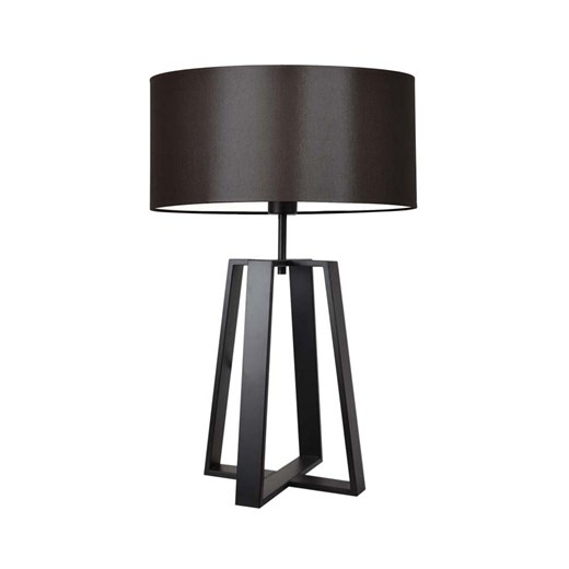 Duża lampa stołowa do salonu z brązowym abażurem THOR w stylu klasycznym ze sklepu Lysne w kategorii Lampy stołowe - zdjęcie 181840987