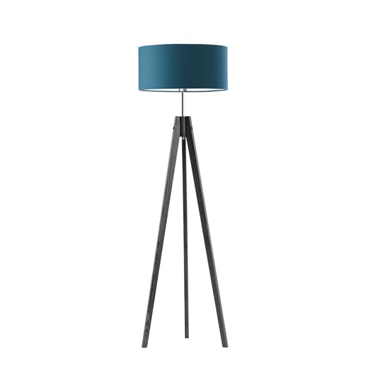 Drewniana lampa stojąca z abażurem w kolorze morskim HAITI ze sklepu Lysne w kategorii Lampy podłogowe - zdjęcie 181841037