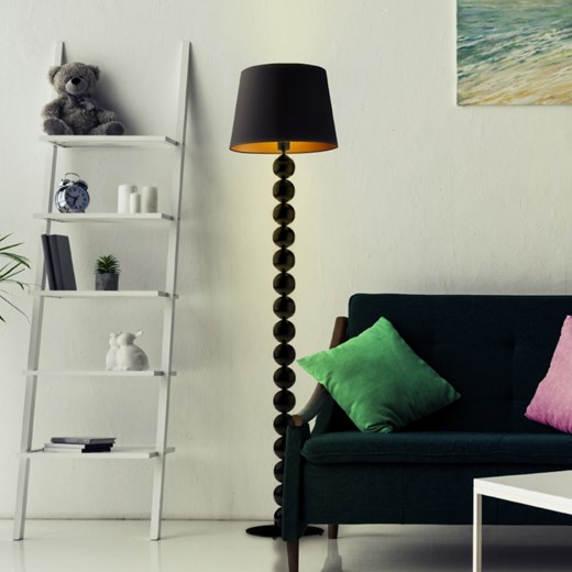 Czarna lampa podłogowa kule z designerskim stelażem BANGKOK GOLD ze sklepu Lysne w kategorii Lampy podłogowe - zdjęcie 181841339