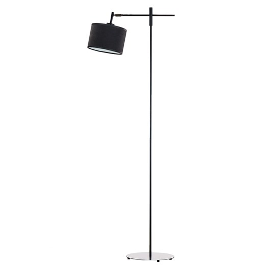 Czarna lampa stojąca regulowana z abażurem na wysięgniku SERES VELUR ze sklepu Lysne w kategorii Lampy podłogowe - zdjęcie 181841646
