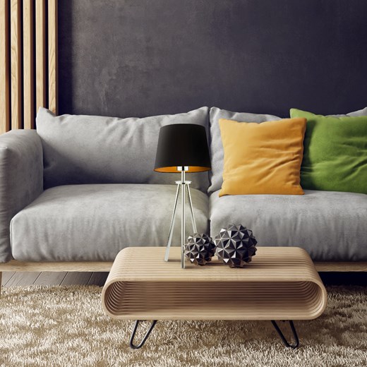 Designerska lampka nocna do sypialni z abażurem BERGEN GOLD ze sklepu Lysne w kategorii Lampy stołowe - zdjęcie 181842117