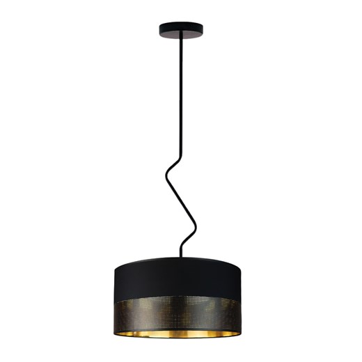 Czarna lampa sufitowa do salonu z dekoracyjnym stelażem LOZANNA GLAM fi - 40 cm ze sklepu Lysne w kategorii Lampy sufitowe - zdjęcie 181843048