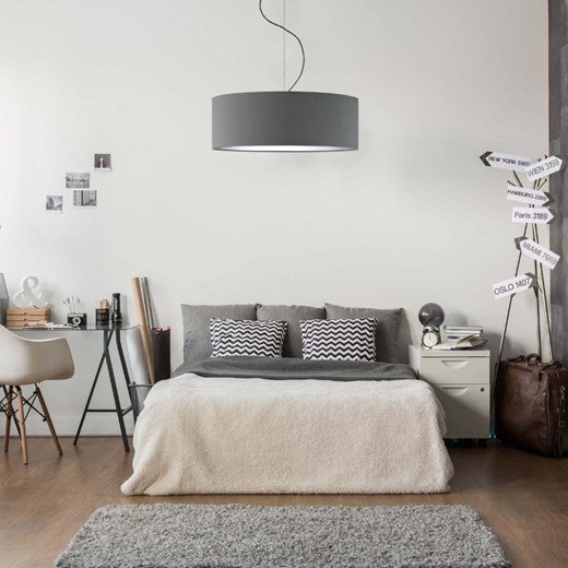Lampa wisząca w stylu skandynawskim HAJFA fi - 50 cm - kolor szary stalowy ze sklepu Lysne w kategorii Lampy wiszące - zdjęcie 181844427