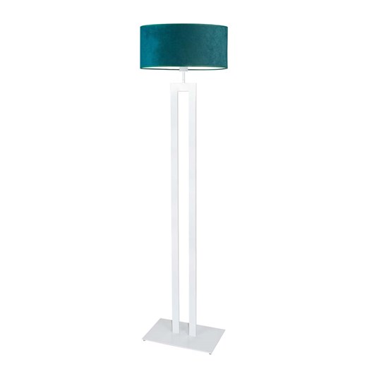 Biała lampa stojąca z welurowym abażurem KALIFORNIA VELUR ze sklepu Lysne w kategorii Lampy podłogowe - zdjęcie 181844528
